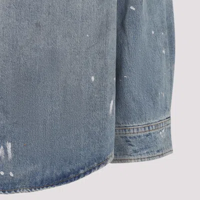 Acne Studios Distressed Denim Shirt In Blue