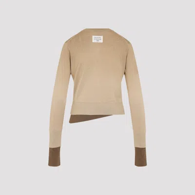 Acne Studios Silky Wool Cardigan Sweater Sand Beige In Neutral