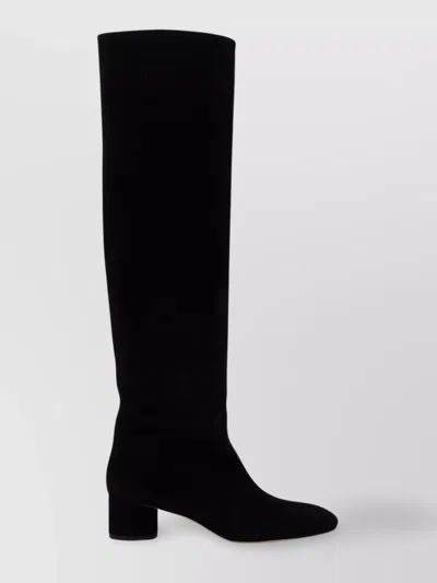 Aeyde Suede Block Heel Over-the-knee Boots In Black