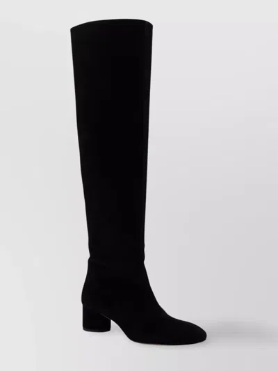 Aeyde Suede Block Heel Over-the-knee Boots In Black