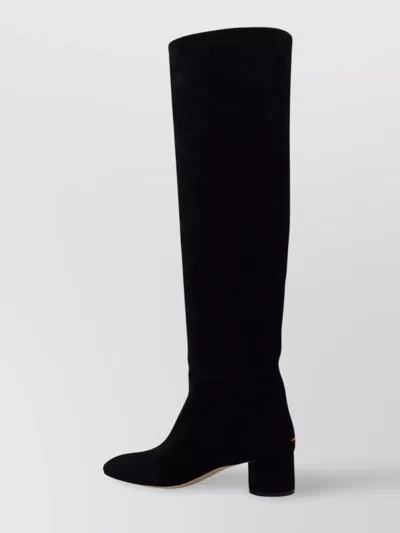 Aeyde Suede Block Heel Over-the-knee Boots In Black