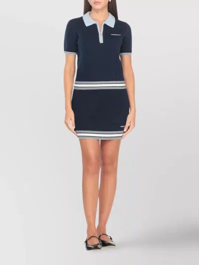 Casablanca Merino Wool Polo Shirt In Blue