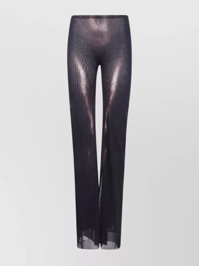 Jean Paul Gaultier High Waist Sheer Trousers With Metallic Finish