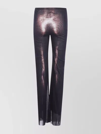 Jean Paul Gaultier High Waist Sheer Trousers With Metallic Finish