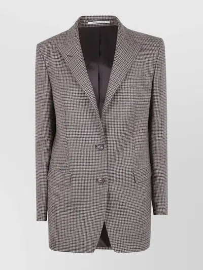 Tagliatore Houndstooth Pattern Tailored Blazer