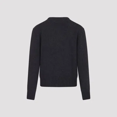Ami Alexandre Mattiussi Ami Cashmere Blend Cardigan With Deep V-neck In Gray