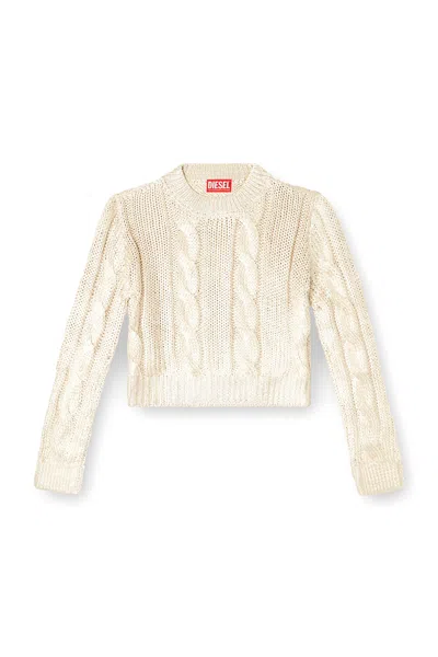 Diesel Cable-knit Jumper With Shiny Effect