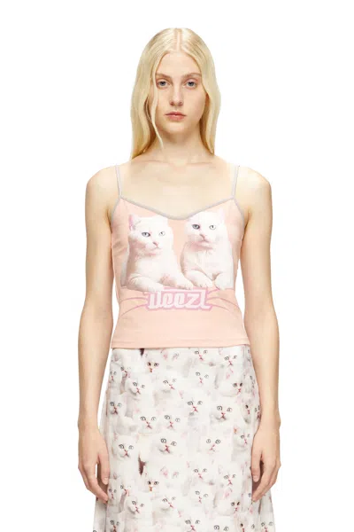 Diesel Cotton Top With Thin Straps In Neutral