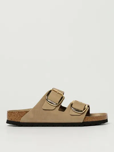 Birkenstock Arizona Big Buckle Leather Slides In Neutral