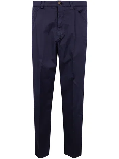 Brunello Cucinelli Trousers With Belt Loops And Side Pockets In Blue