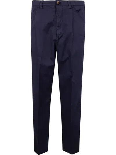 Brunello Cucinelli Trousers With Belt Loops And Side Pockets In Blue