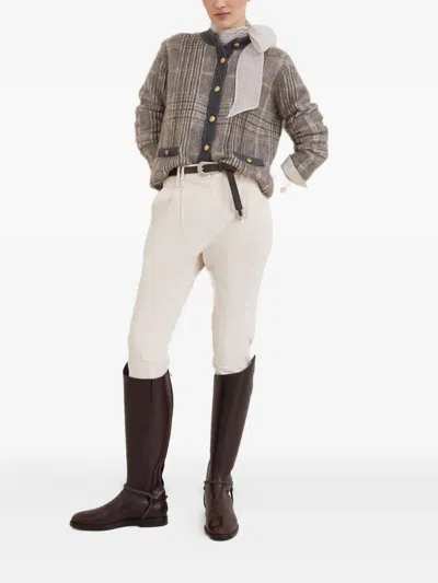 Brunello Cucinelli Classic Leather Boot With Precious Spurs In Brown