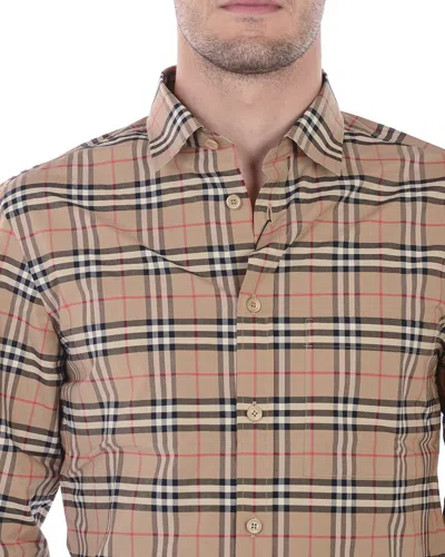 Burberry Classic Check Wool Flannel Shirt For Men In Multi