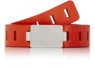 Maison Margiela Logo-buckle Leather Belt In Red