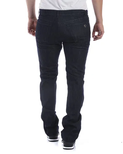Versace Straight Tube Slim Jeans In Blue