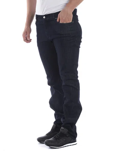 Versace Straight Tube Slim Jeans In Blue