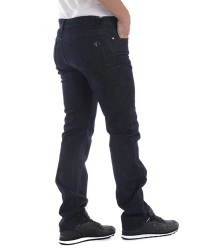 Versace Straight Tube Slim Jeans In Blue