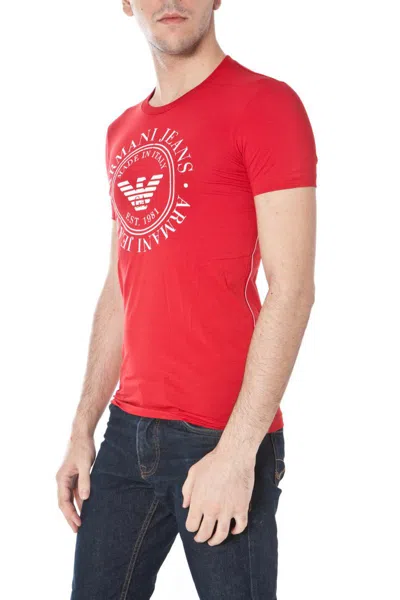 Armani Jeans Printed T-shirt In Red