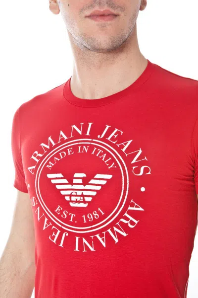 Armani Jeans Printed T-shirt In Red