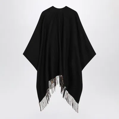 Burberry Cape With Check Pattern In Black
