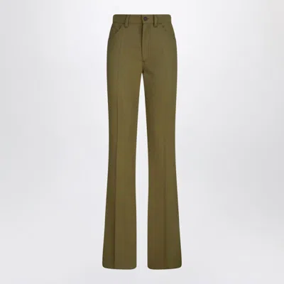 Attico Tailored Straight Leg Trousers With Polished Silhouette In Green