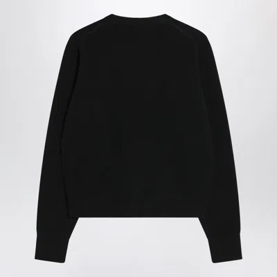 Acne Studios Ribbed Cuffs And Hem Yak Wool Cardigan In Black