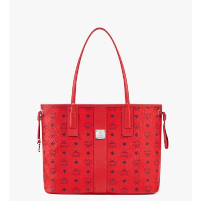 Mcm Reversible Liz Shopper In Visetos In Red