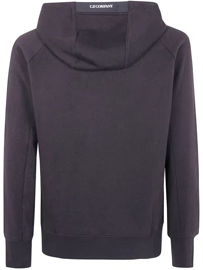 C.p. Company Diagonal Raised Fleece Zipped Sweatshirt In Black
