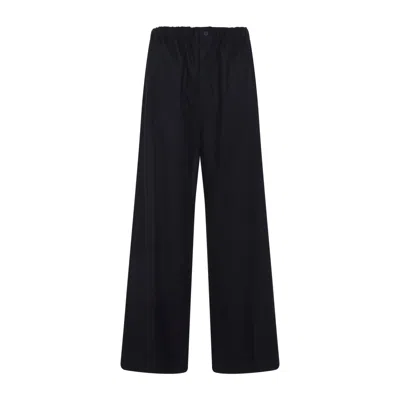 Carven Midnight Blue Wool Tr305 Pull On Pants In Black