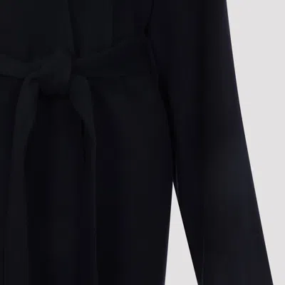 Carven Wrap-around Blue Wool-cashmere Blend Coat In Blue