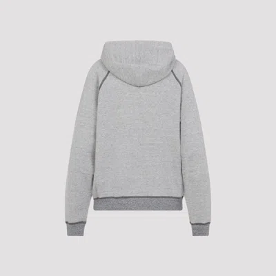 Chloé Cotton Blend Sweatshirt With Drawstring Hood And Logo In Gray