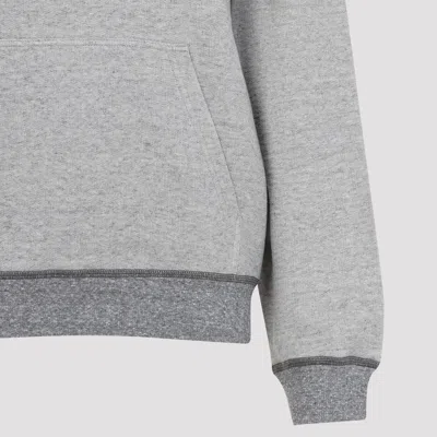 Chloé Cotton Blend Sweatshirt With Drawstring Hood And Logo In Gray
