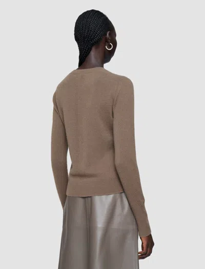 Joseph Light Pure Cashmere Round Neck Jumper In Brown