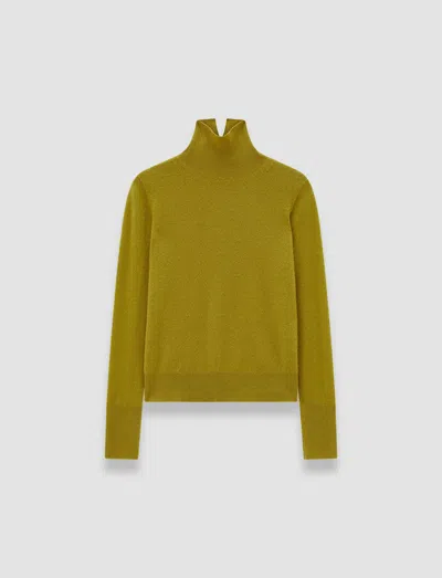 Joseph Light Pure Cashmere High Neck Jumper In Green