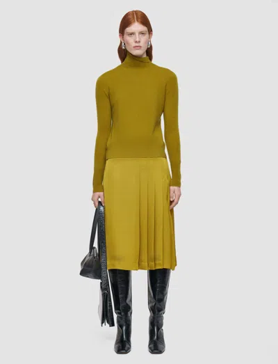 Joseph Light Pure Cashmere High Neck Jumper In Green