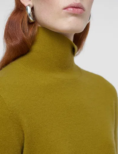 Joseph Light Pure Cashmere High Neck Jumper In Green