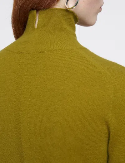 Joseph Light Pure Cashmere High Neck Jumper In Green