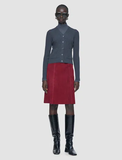 Joseph Merino Rib Knit Cardigan In Gray