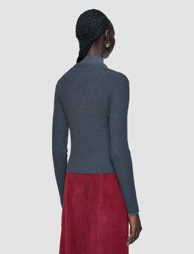 Joseph Merino Rib Knit Cardigan In Gray