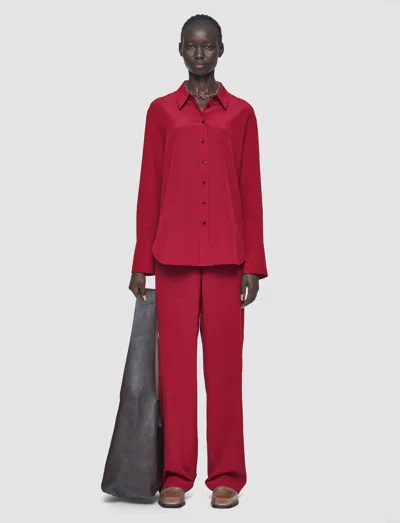 Joseph Joe Crepe De Chine Silk Blouse In Red