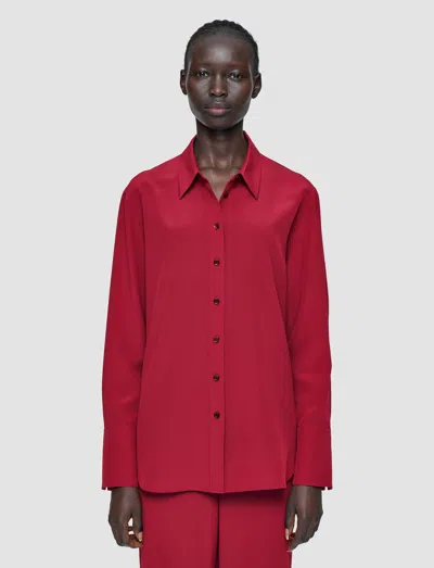 Joseph Joe Crepe De Chine Silk Blouse In Red