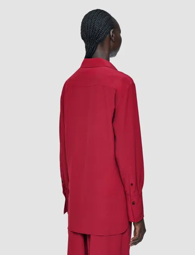 Joseph Joe Crepe De Chine Silk Blouse In Red