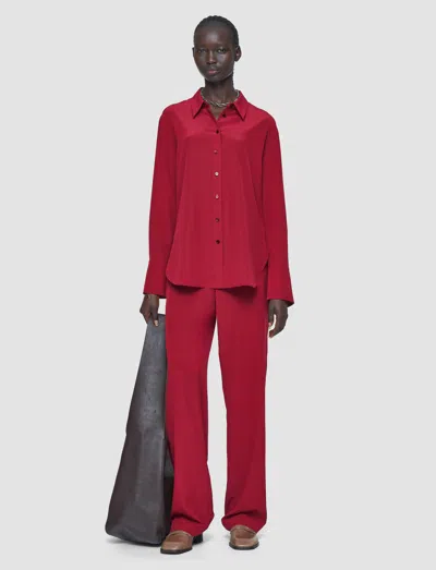 Joseph Joe Crepe De Chine Silk Blouse In Red