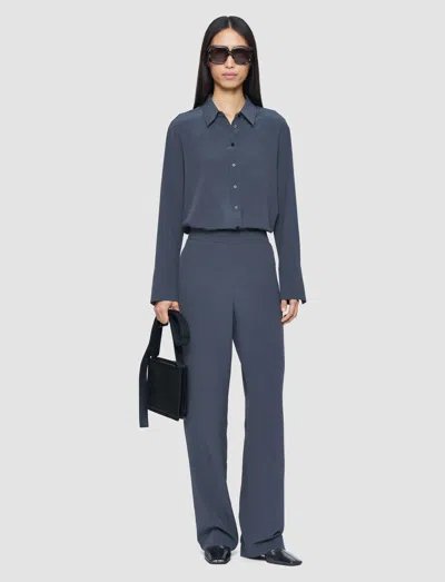 Joseph Sahel Crepe De Chine Silk Trousers In Blue