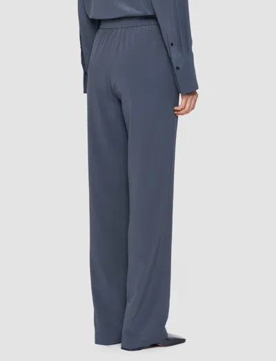 Joseph Sahel Crepe De Chine Silk Trousers In Blue
