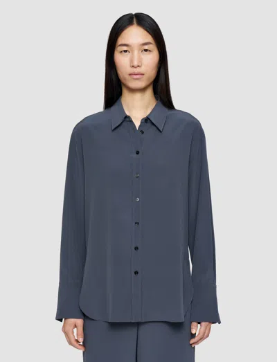 Joseph Joe Crepe De Chine Silk Blouse In Blue