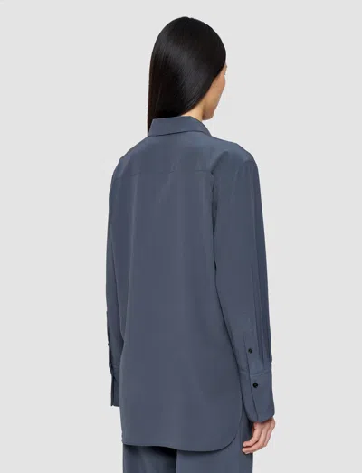 Joseph Joe Crepe De Chine Silk Blouse In Blue