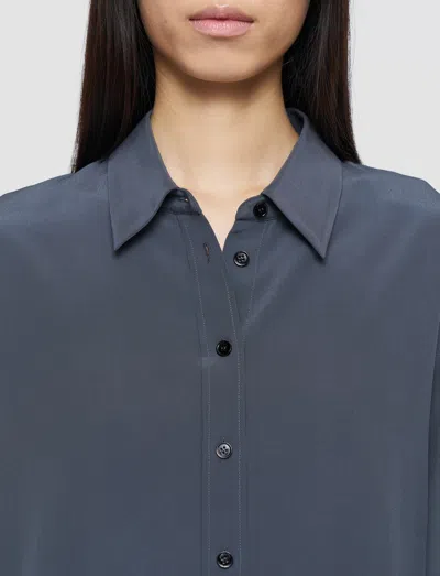 Joseph Joe Crepe De Chine Silk Blouse In Blue