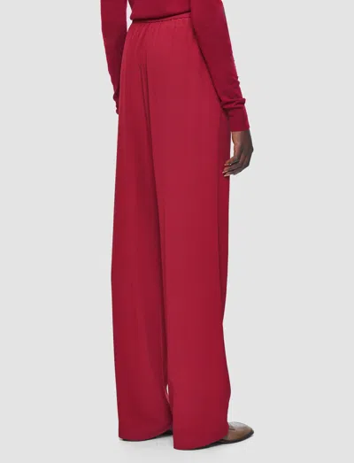 Joseph Sahel Crepe De Chine Silk Trousers In Red