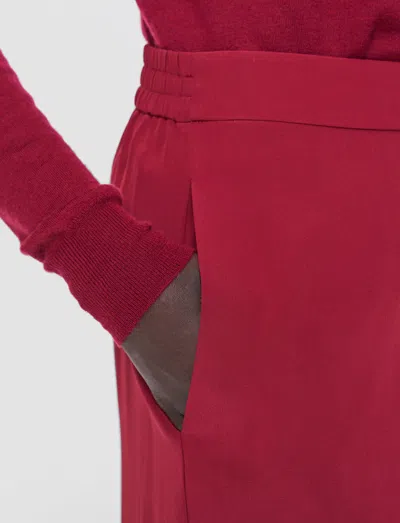 Joseph Sahel Crepe De Chine Silk Trousers In Red